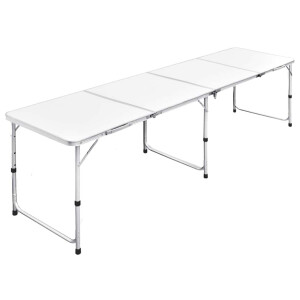 vidaXL Campingtafel inklapbaar en verstelbaar 240x60 cm aluminium