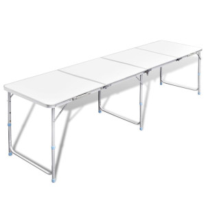 vidaXL Campingtafel inklapbaar en verstelbaar 240x60 cm aluminium