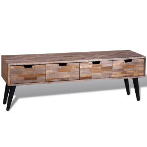vidaXL Tv-meubel met vier lades gerecycled teak