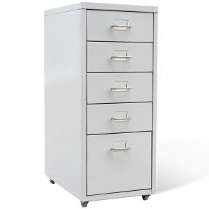 vidaXL Archiefkast met 5 lades 68,5 cm staal grijs