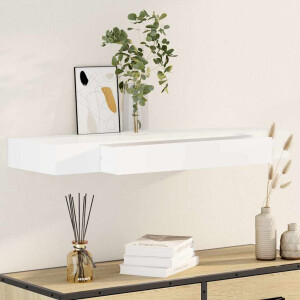 vidaXL Wandschap met lade zwevend MDF wit