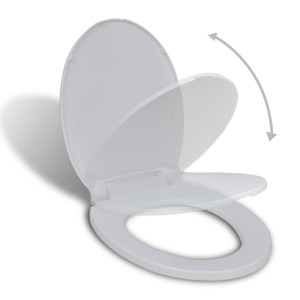 vidaXL Toiletbril soft-close ovaal wit