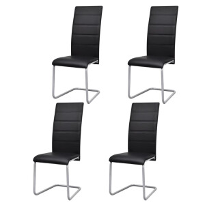 vidaXL Eetkamerstoelen 4 st kunstleer zwart