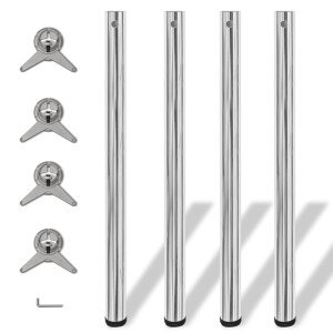 vidaXL Tafelpoten in hoogte verstelbaar chroom 870 mm 4 st