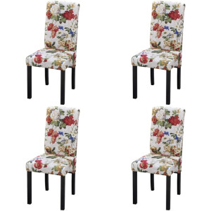 vidaXL Eetkamerstoelen 4 st stof meerkleurig