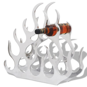 vidaXL Wijnrek voor 11 flessen aluminium zilverkleurig