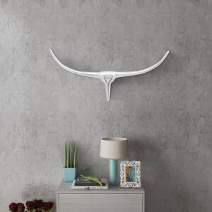 vidaXL Stierenkop voor aan de muur aluminium 72 cm zilverkleurig