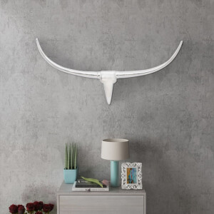 vidaXL Stierenkop voor aan de muur aluminium 96 cm zilverkleurig