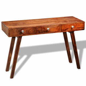 vidaXL Wandtafel met 3 lades 76 cm massief acaciahout