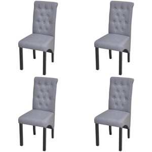 vidaXL Eetkamerstoelen 4 st stof lichtgrijs