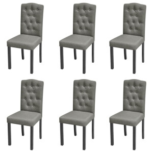 vidaXL Eetkamerstoelen 6 st stof grijs