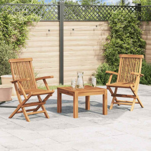 vidaXL Tuinstoelen inklapbaar 2 st massief teakhout