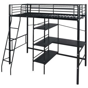 vidaXL Bed met matras Zwart 200 x 90 cm Metaal