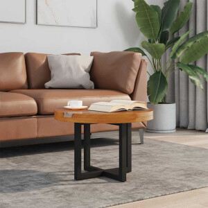 vidaXL Salontafel massief teakhout hars 60 cm
