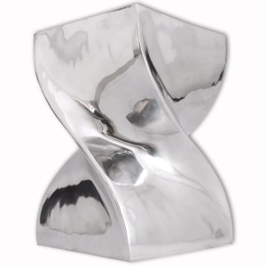 vidaXL Kruk/bijzettafel in gedraaide vorm zilver aluminium