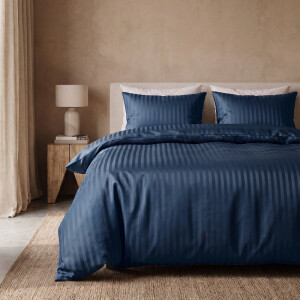 Dekbedovertrek Dallas - Navy - Lits-Jumeaux (240x220 Cm) - Navy Microvezel - Strepen - Zensation - Dekbed-Discounter.nl