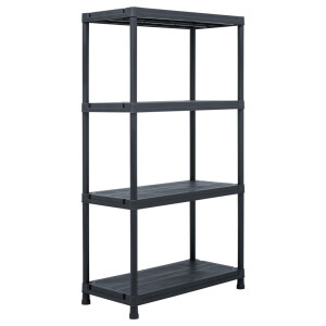 vidaXL Opbergrek 100 kg 60x30x138 cm kunststof zwart