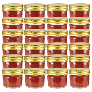 vidaXL Jampotten met goudkleurige deksels 24 st 110 ml glas