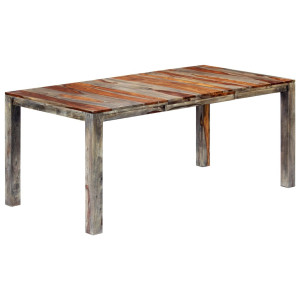 vidaXL Eettafel 180x90x76 cm massief sheeshamhout grijs