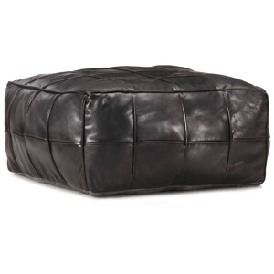 vidaXL Poef 60x60x30 cm echt geitenleer zwart