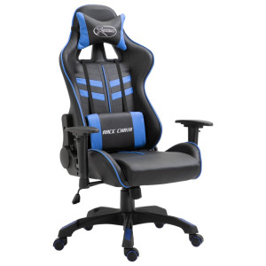 vidaXL Gamestoel kunstleer blauw