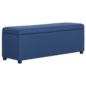 vidaXL Bankje met opbergvak 116 cm polyester blauw