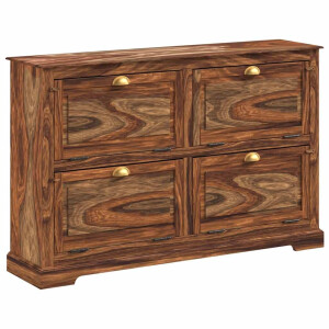 vidaXL Schoenenkast 140x35x90 cm massief acaciahout