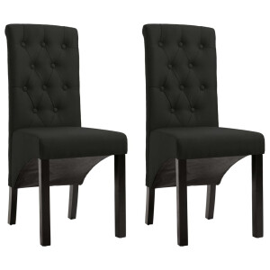 vidaXL Eetkamerstoelen 2 st stof zwart