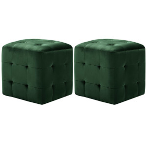 vidaXL Nachtkastjes 2 st 30x30x30 cm fluweel groen