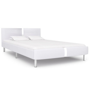 vidaXL Bedframe zonder matras 135x190 cm kunstleer wit