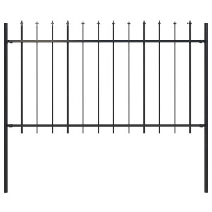 vidaXL Tuinhek Woerden met speerpunt staal 181x100 cm zwart