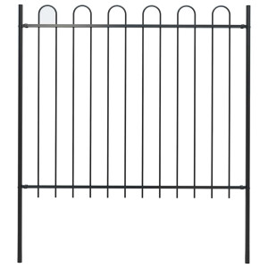 vidaXL Tuinhek met ringtop staal 181x150 cm zwart