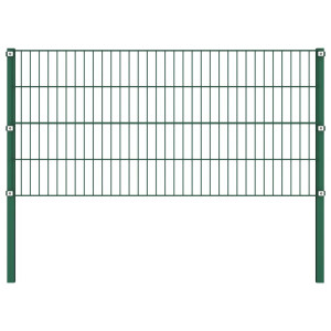 vidaXL Schuttingpaneel met palen ijzer 176,5x80 cm groen