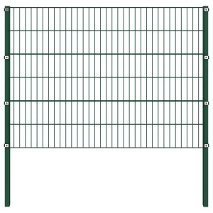 vidaXL Schuttingpaneel met palen ijzer 176,5x120 cm groen