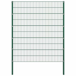 vidaXL Schuttingpaneel met palen ijzer 176,5x200 cm groen