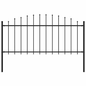vidaXL Tuinhek met speren bovenkant (0,5-0,75)x1,7 m staal zwart