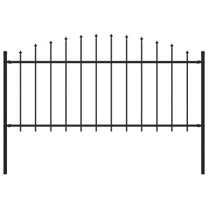 vidaXL Tuinhek met speren bovenkant (0,5-0,75)x1,7 m staal zwart