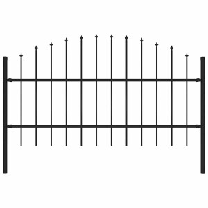 vidaXL Tuinhek Woerden met speerpunt staal 170x100 cm zwart