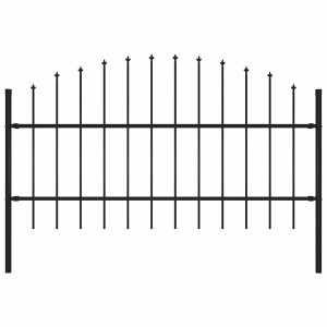 vidaXL Tuinhek met speerpunt staal 181x100 cm zwart