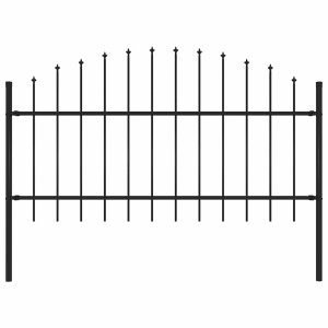 vidaXL Tuinhek Woerden met speerpunt staal 170x125 cm zwart