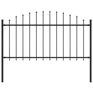 vidaXL Tuinhek Woerden met speerpunt staal 170x150 cm zwart