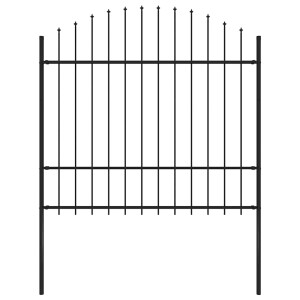 vidaXL Tuinhek met speerpunt staal 181x175 cm zwart