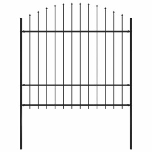 vidaXL Tuinhek met speerpunt staal 170x175 cm zwart