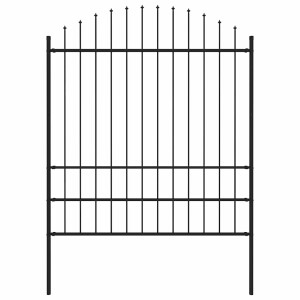 vidaXL Tuinhek met speerpunt staal 181x200 cm zwart
