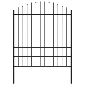vidaXL Tuinhek met speren bovenkant (1,75-2)x1,7 m staal zwart