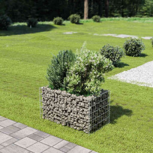 vidaXL Gabion plantenbak verhoogd 90x50x50 cm gegalvaniseerd staal
