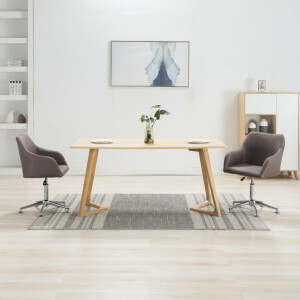 vidaXL Eetkamerstoelen draaibaar 2 st stof taupe
