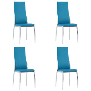 vidaXL Eetkamerstoelen 4 st kunstleer blauw