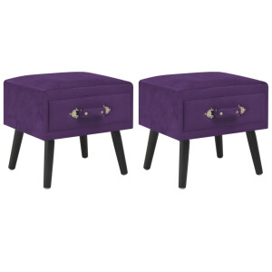 vidaXL Nachtkastjes 2 st 40x35x40 cm fluweel donkerpaars