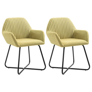 vidaXL Eetkamerstoelen 2 st stof groen